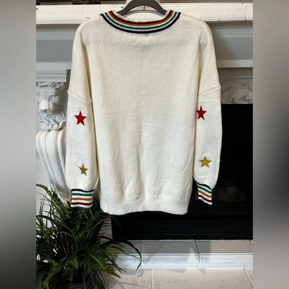 NWOT!!! Cezele Colorful Star Patterned Sweater - Picture 5 of 5